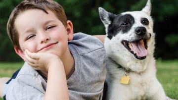 boy with dog