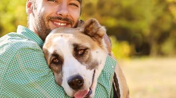 man with dog