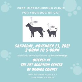Free Microchip Clinic! | OC Animal Care Free Microchip Clinic! | OC Animal Care