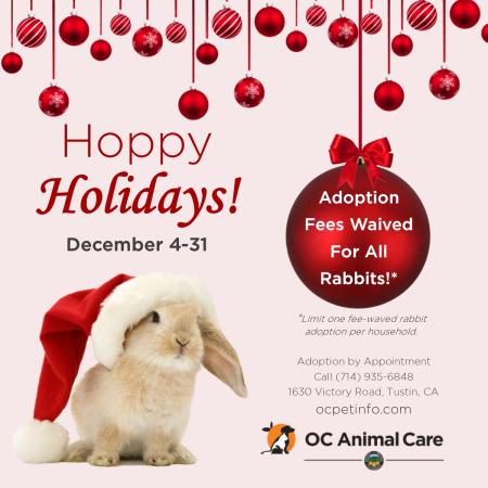 Hoppy Holidays Rabbit Fee Waiver