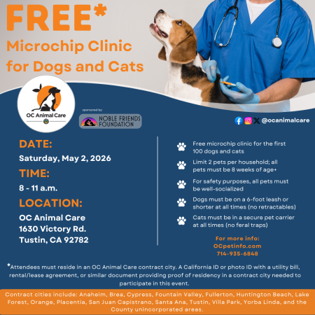 Free Microchip Clinic Flyer for 5.2.26