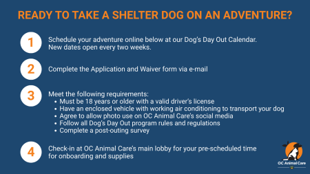 Call OC Animal Care for the program's hours, requirements, and guidelines